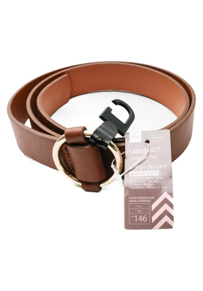 Daiso حزام نسائي من دايسو - نوع حلقة دائرية - بني - Image 3
